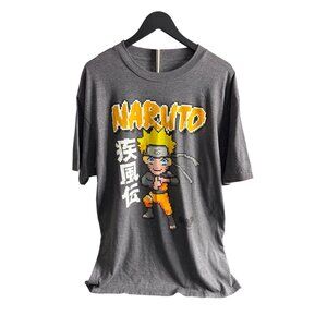 Naruto Shippuden Men's Gray Graphic Tee Shirt Size XLT